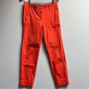 Cambio orange cotton cuffed trouser pants Sz 6